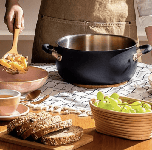 Meyer Accent Series Stainless Steel Dutch Oven| Biryani Pot| Cooking and Serving Casserole Pan with Ergonomic Grip Silicone Handles | Gas and Induction Compatible, 5 Liters - Image 2